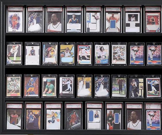 KCRasan 36 Graded Sports Card Black Display Case - Sports Card Display Case