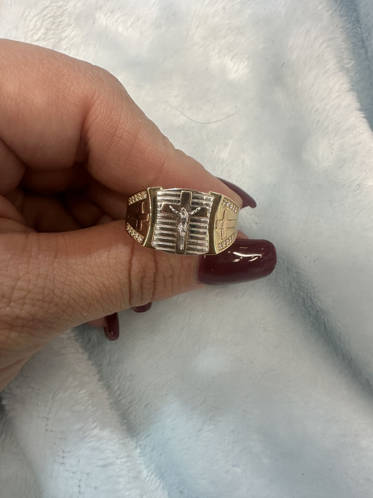 14k Gold Christ Ring