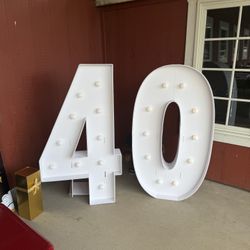 4' light up marquee number 40