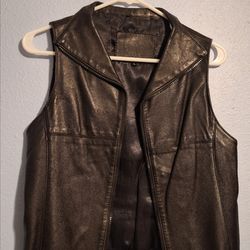 black leather vest