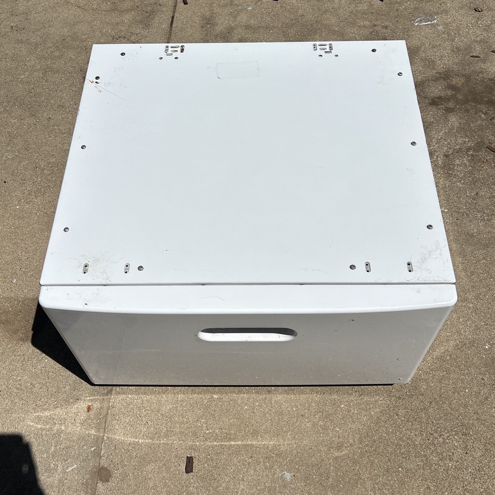 White Washer And Dryer Pedestal Storage