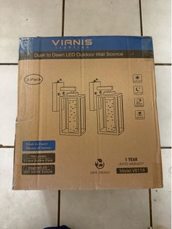 NEW VIANIS 2-Pack Dusk to Dawn LED Outdoor Wall Lights – Auto On/Off