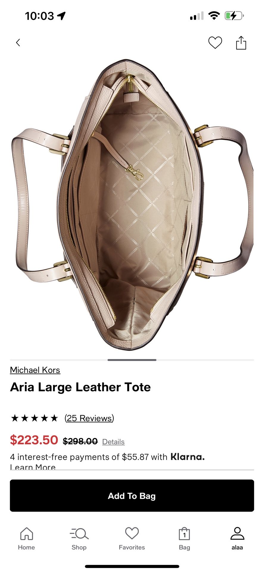 New Michael Kors Aria Macy's Receipt Large Leather Tote Nice