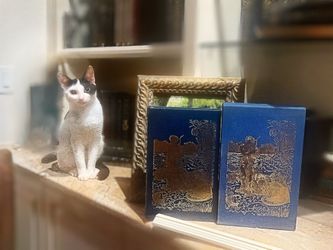 The BLUE POETRY BOOK W/ CASE Leather 22k