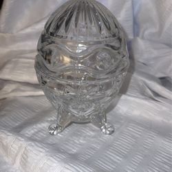 Easter Glass Egg Candy Dish/Candle Holder 