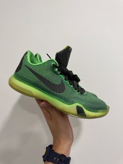Nike Kobe 10 X Green Black Basketball Shoes Size 5.5Y Women’s 7 2015