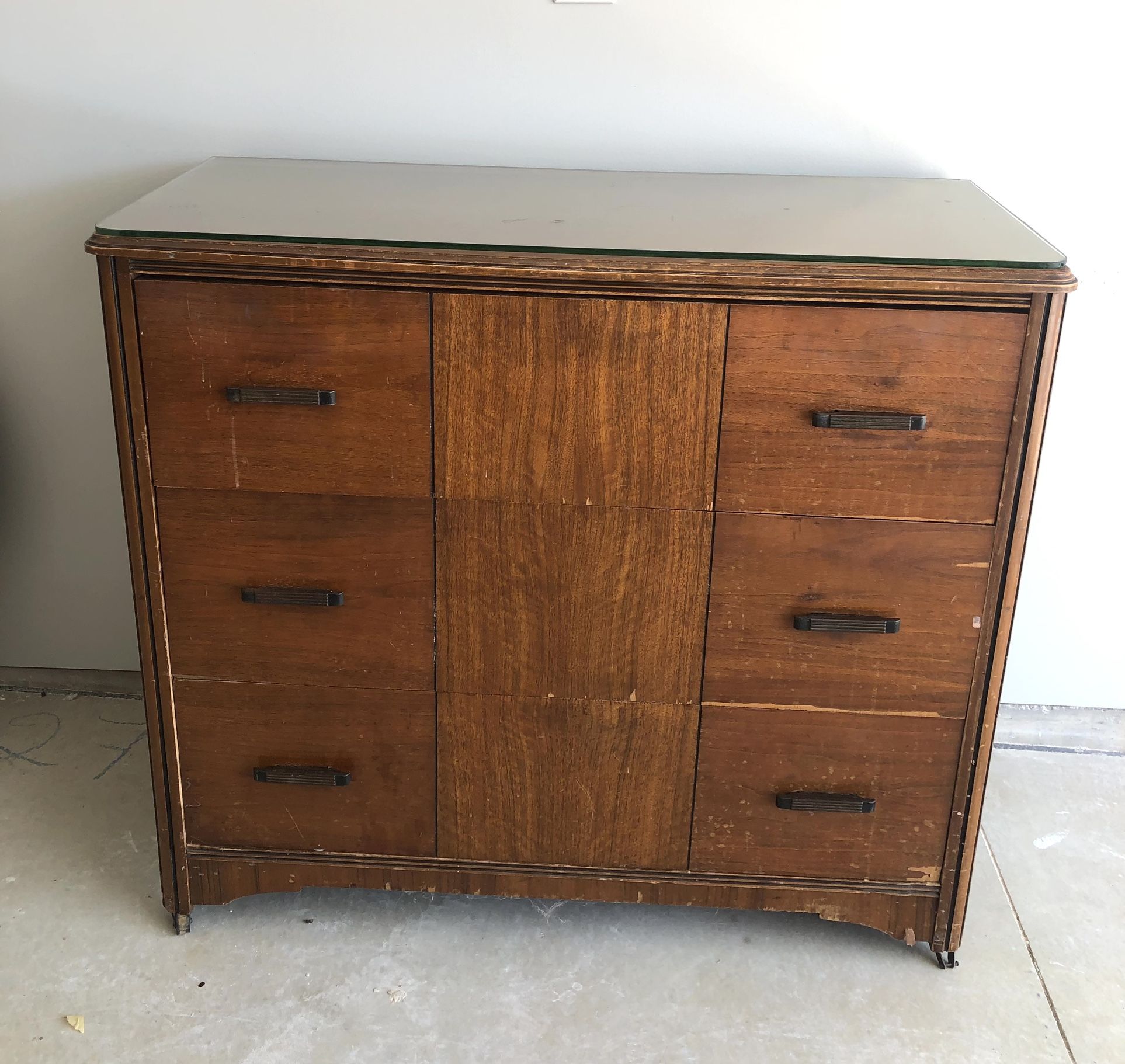 Walnut Dresser & Mirror