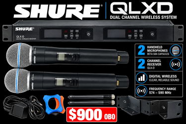 🔥 SHURE QLXD DUAL WIRELESS SYSTEM — $900 OBO — MUST GO THIS WEEK