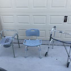Shower Chair, Commode & Walker