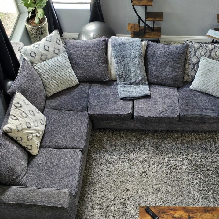 Grey Sectional Living Room Sofa 