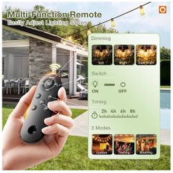 Solar Powered Market Lights With Remote 