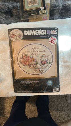 Dimensions Stamped Cross Stitch Kit – Listens With the Heart