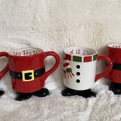 Christmas  Holiday Coffee Cups/Mugs Ho, Ho, Ho & Let It Snow