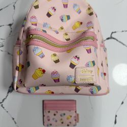 Disney Loungefly Princess Ice Cream Backpack And Matching Wallet