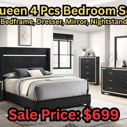 4 PCs Queen Bedroom Set Special Price ‼️‼️