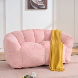 Oversized Floor Sofa for Living Room Bedroom, Bean Bag Chair for Adults, Ultra Soft Fluffy Loveseat Bean Bag Sofa, Cozy Reading Chair with Filler, Pin