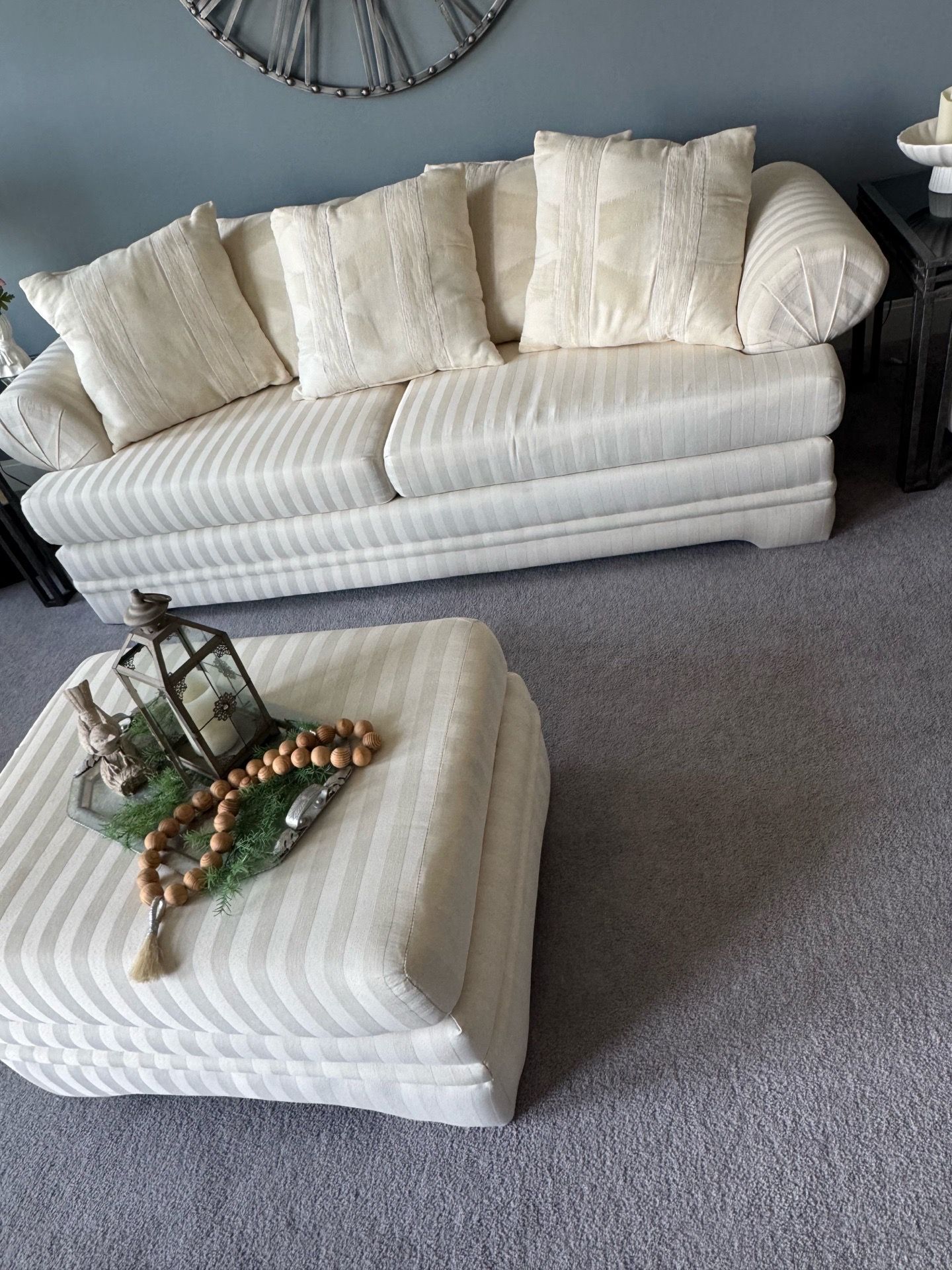 couch & ottoman cream colored