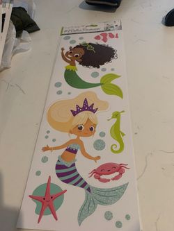 Wall decal decoration mermaids peel and stick reusable