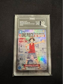 TAG GEM MINT 10 Monkey.D.Luffy College Basketball US Voyage P-055 One Piece 978