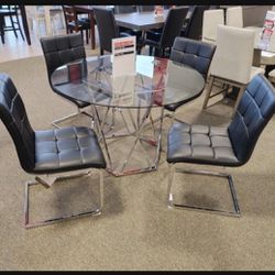 Round Top Glass Kitchen Table And Chairs✔️ Brand New 💯 Dining Set 👌 Showroom Available ✅