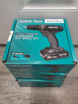 18v cordless 3/8" drill kit w/battery and charger