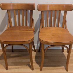 Vintage Bistro Style Wood Chairs