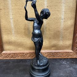 Antique Solid Bronze Sculpture Statue Roman Style Unsigned