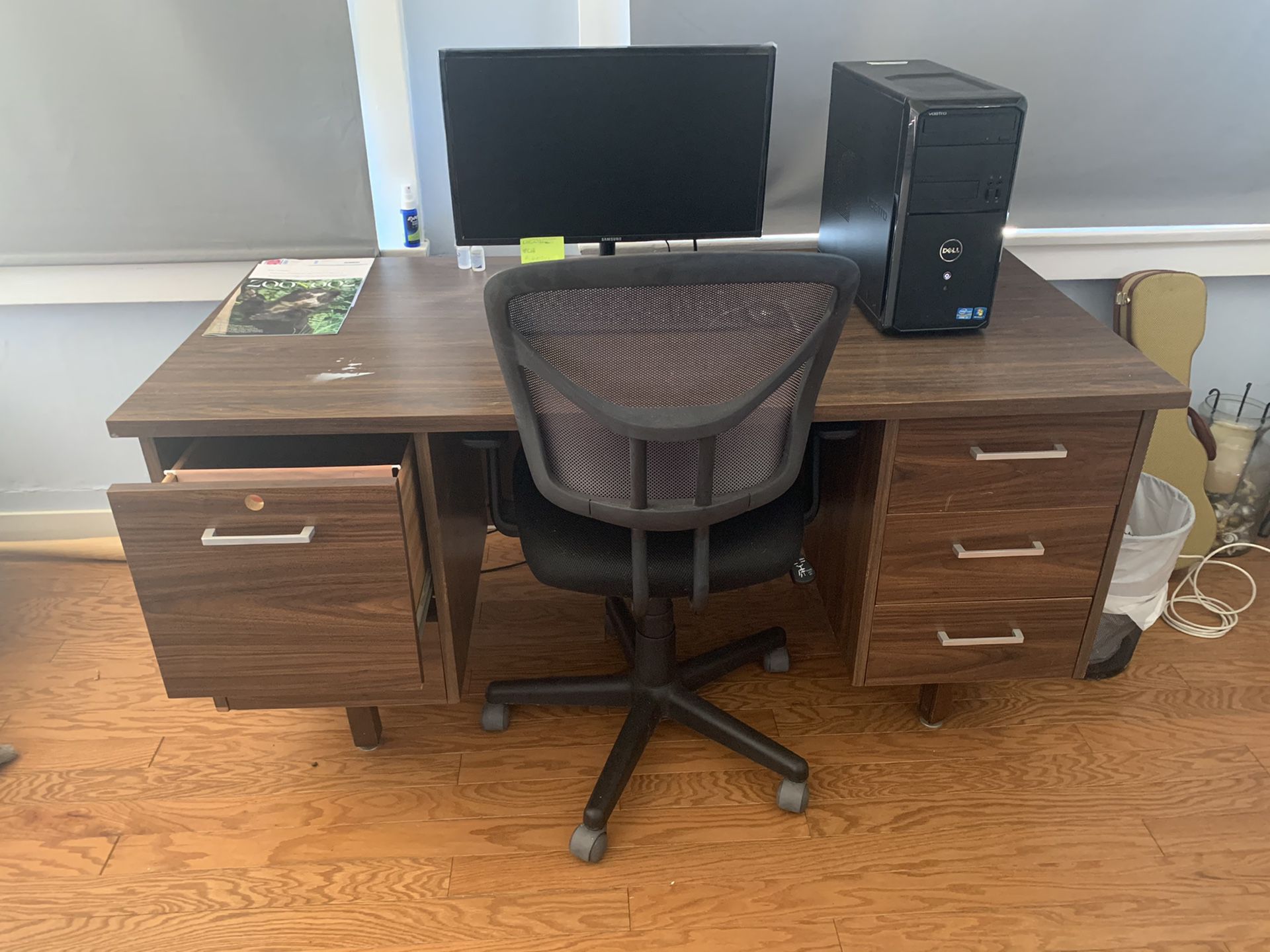 Wooden Desk & office chair