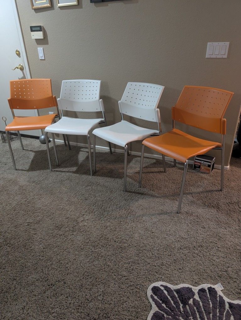 4 x Office Desk Chairs Stackable