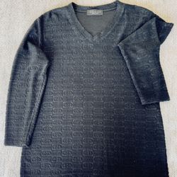 Women’s Vintage Gucci Jacquard Terry Cloth Top - Black