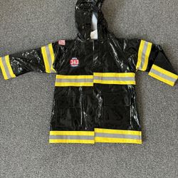 KIDS F.D.U.S.A. FIRECHIEF RAINCOAT - BLACK 4T