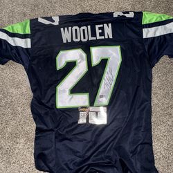 Seattle Seahawks Woolen Autographed Jersey #27 JSA Authentic