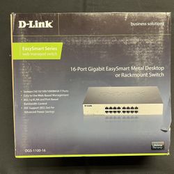 D-Link 16-Port Gigabit EasySmart Metal Desktop Or Rackmount Switch DGS-1100-16