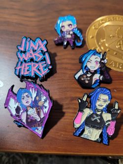Jinx Enamel Pin Lot (5-Pack Set) - League of Legends Arcane Collectibles
