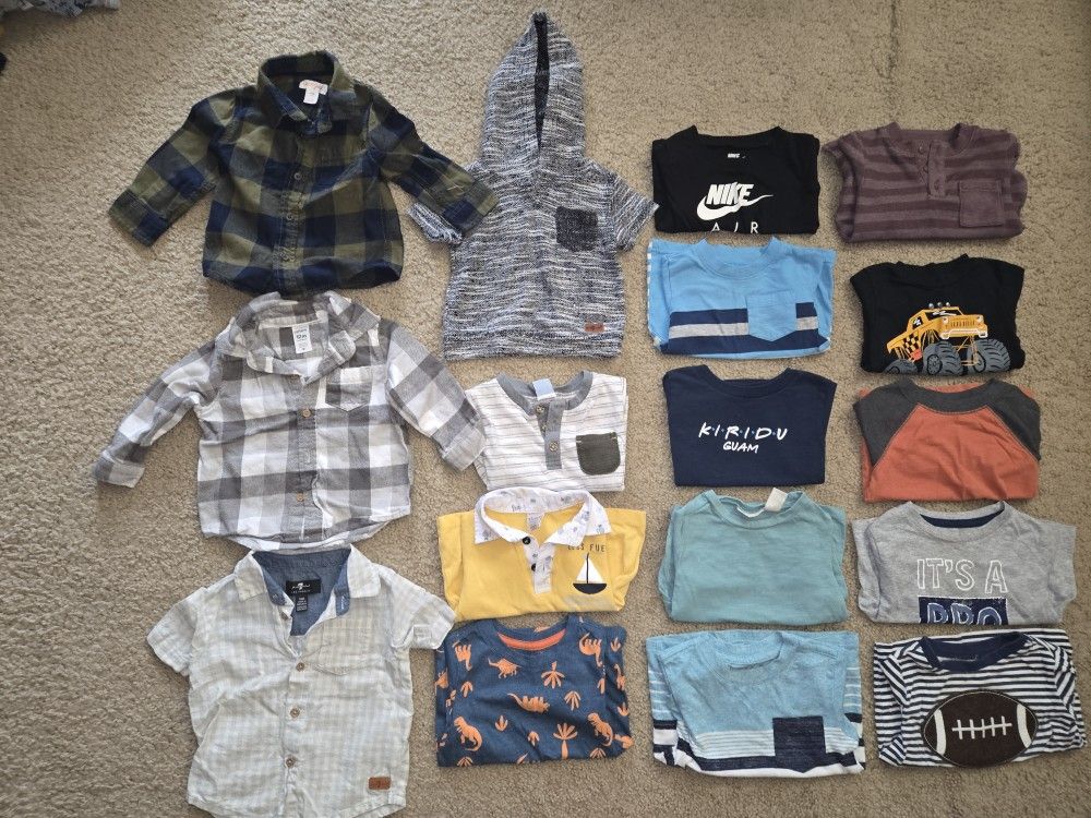 Baby Boy Clothes Size 12 Months Bundle of Shirts, Shorts, & Pants