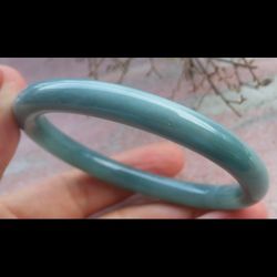 Certificate Jadeite 6.75inches Luck Good fortune bangle green Jade Round Circle Bangle Bracelet 56mm 