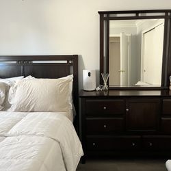 Bed Frame, Headboard, Dresser And Mirror For Sale