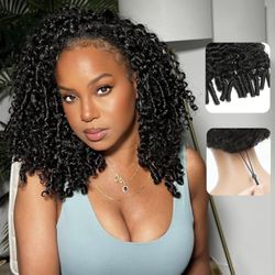 New Density Burmese Curly Half Wig, 16 inch, 3-In-1 Seamless Flip Over Burmese Curly Wig Human Hair 