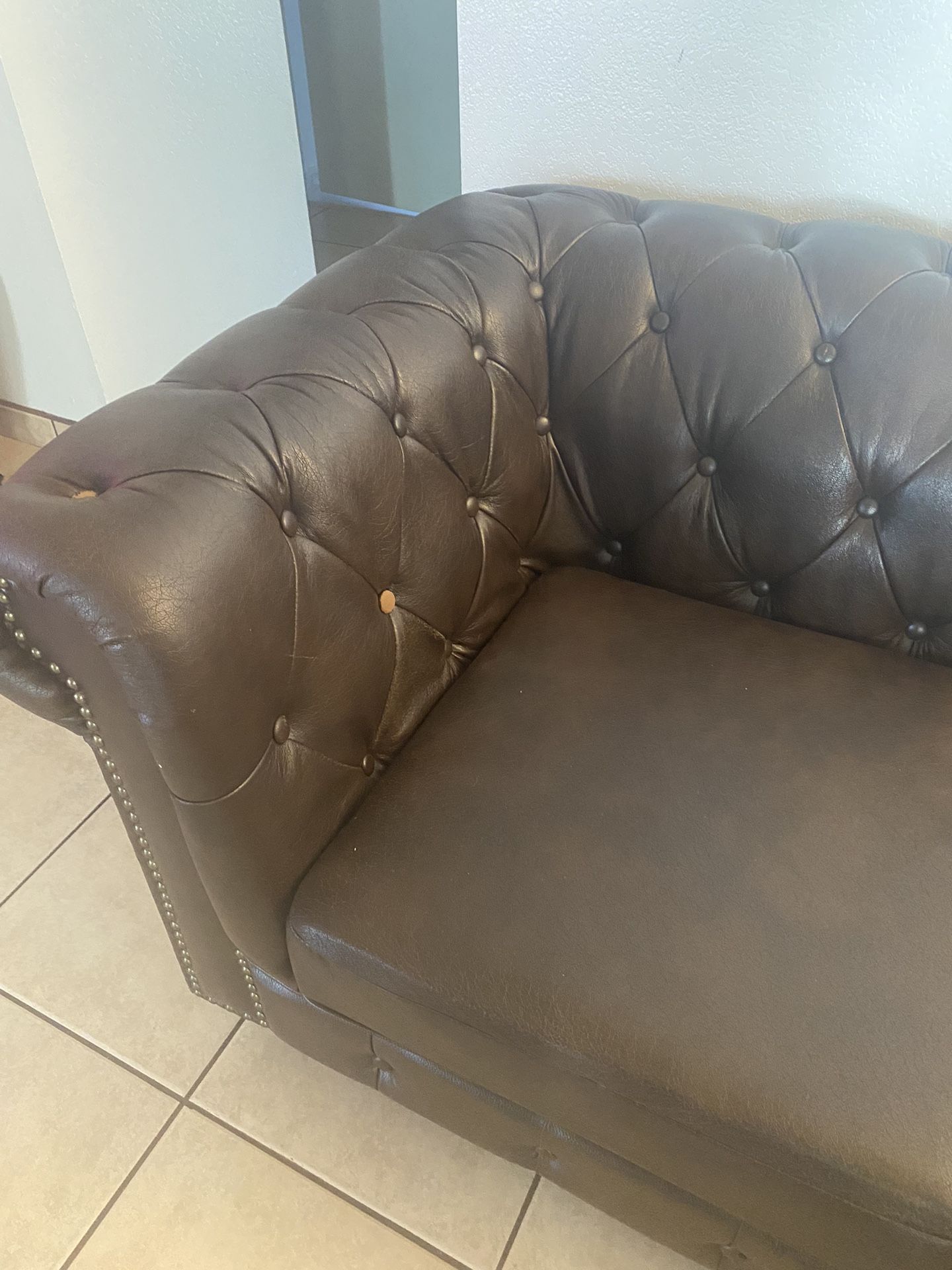 Brown Pleather Couch