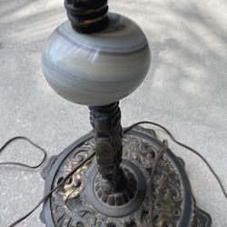 Antique Lamp W Marble