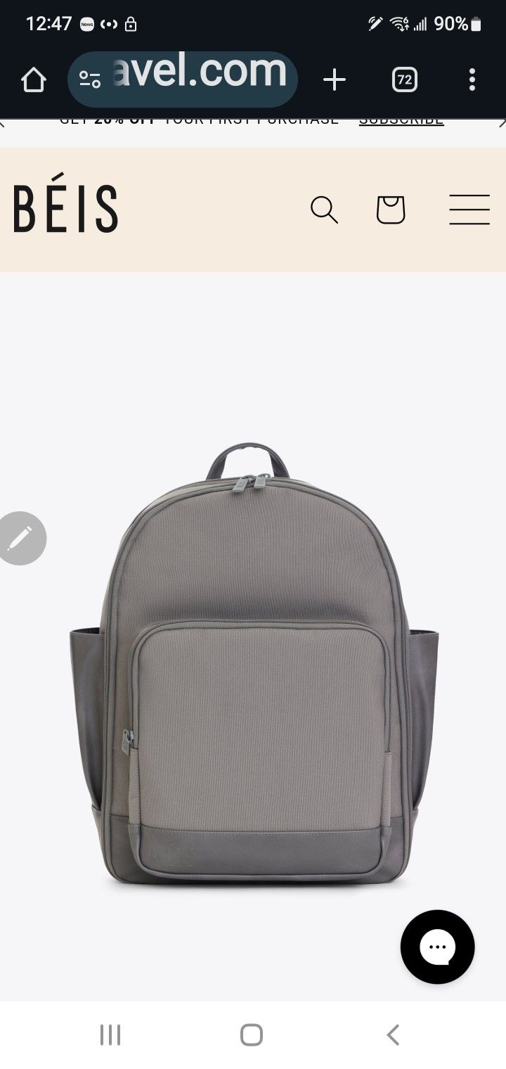 LIKE NEW BE'IS LEATHER AND CANVAS BACKPACK. 