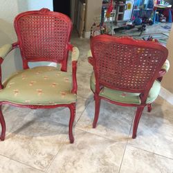 Double cane back chairs