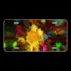 License Plate Novelty Car Front Color Background Structure Lines