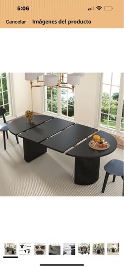 Black table extendible