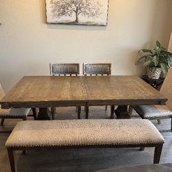 Ashley Furniture - Johnelle Collection (Table Chairs, Coffee Table, End Table, Bench, Lamp)
