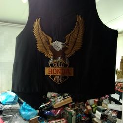 Gold Wing Leather Vest. Size 40 