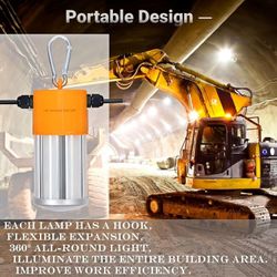 100W LED Temporary Construction String Light,50FT LED Suspended Jobsite Light with Plug,Linkable Temporary Work Light -12500LM