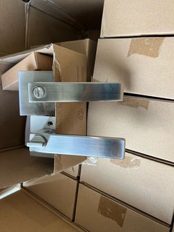 Satin Nickel Door Lever Handle Set