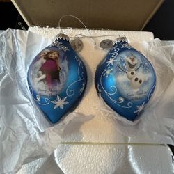 Disney Frozen Heirloom Glass Ornament Collections / Bradford Exchange 2 Pack Qty6 Boxes