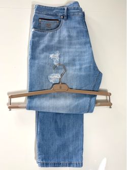 Brunello Cucinelli Men's Casual Breathable Straight-Leg Slim-Fit Blue Wash Jeans Denim Size 32 (48)